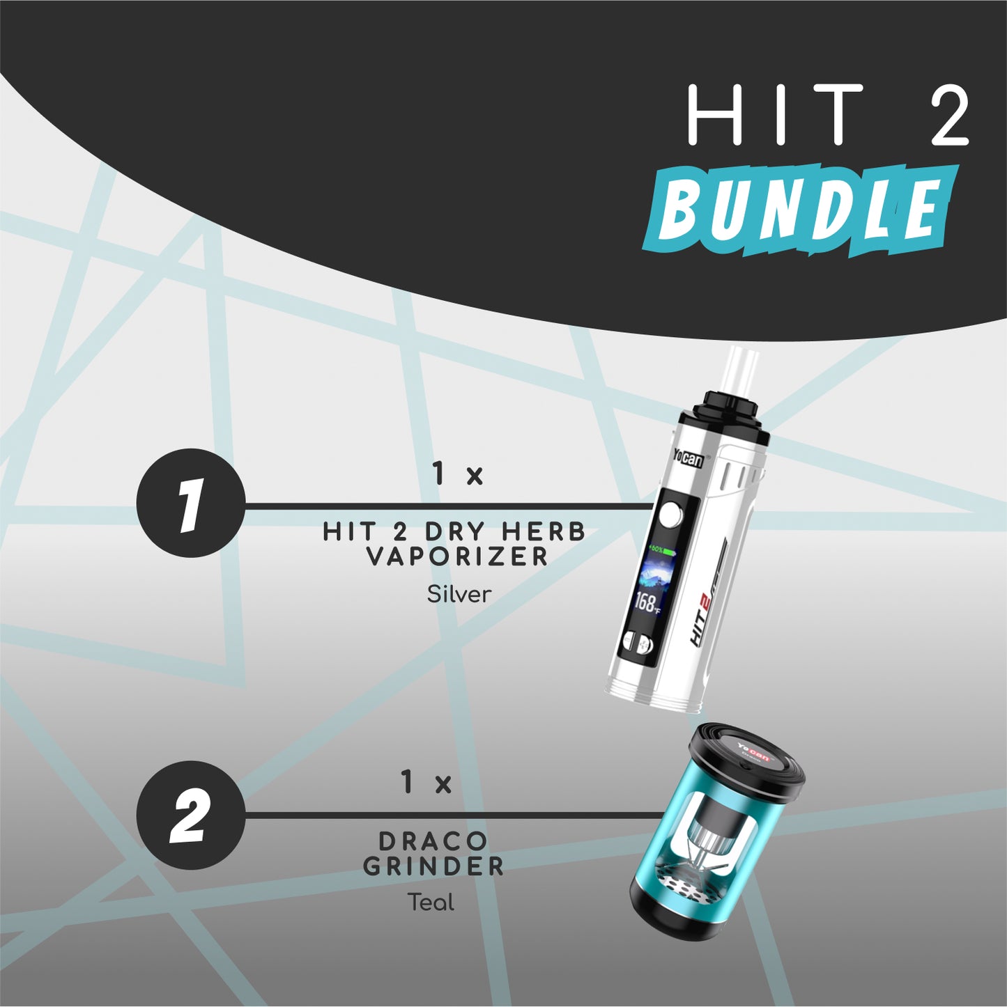 Yocan HIT 2 BUNDLE - Silver x Teal