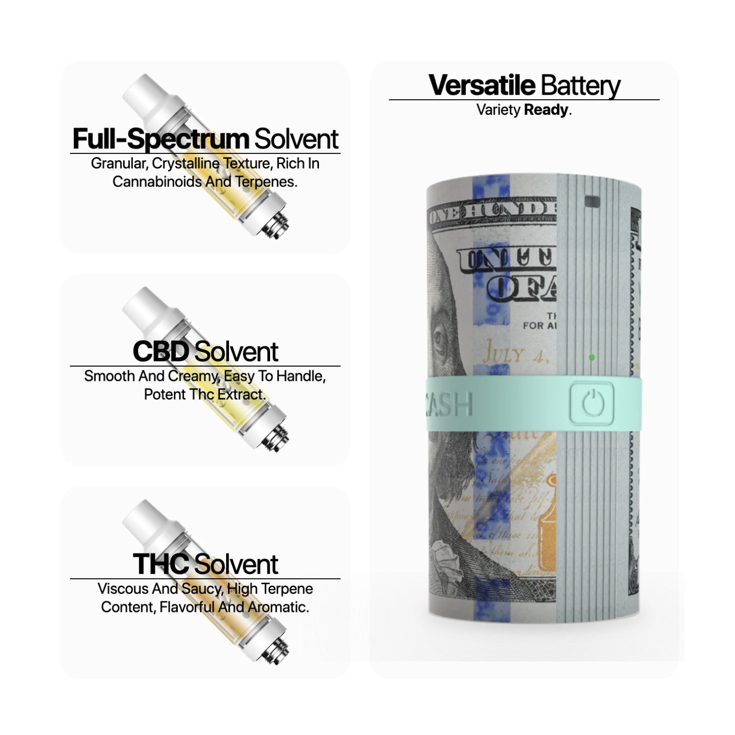 Yocan Black Cash Battery - features