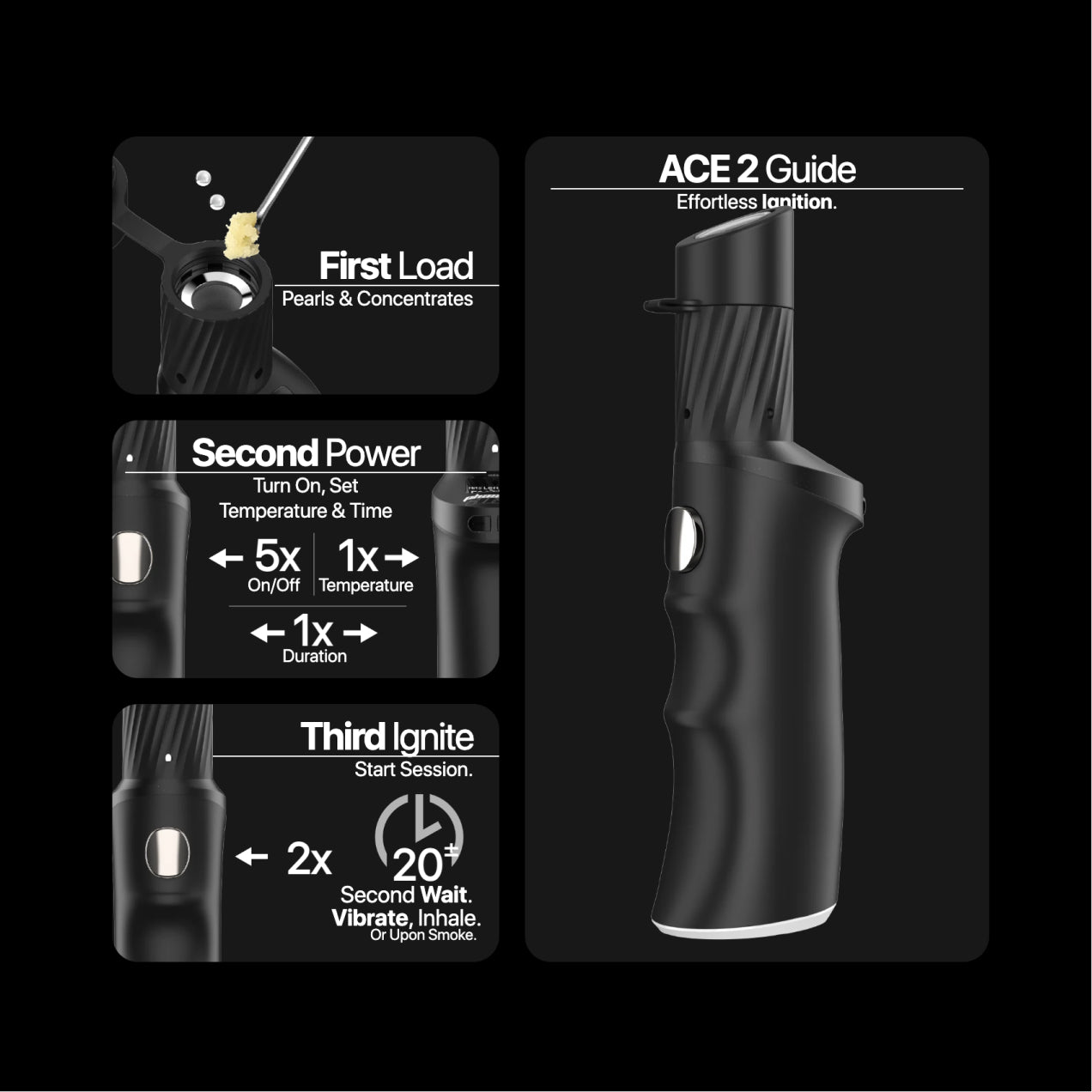 Yocan Black Phaser ACE 2 Concentrate Vaporizer features