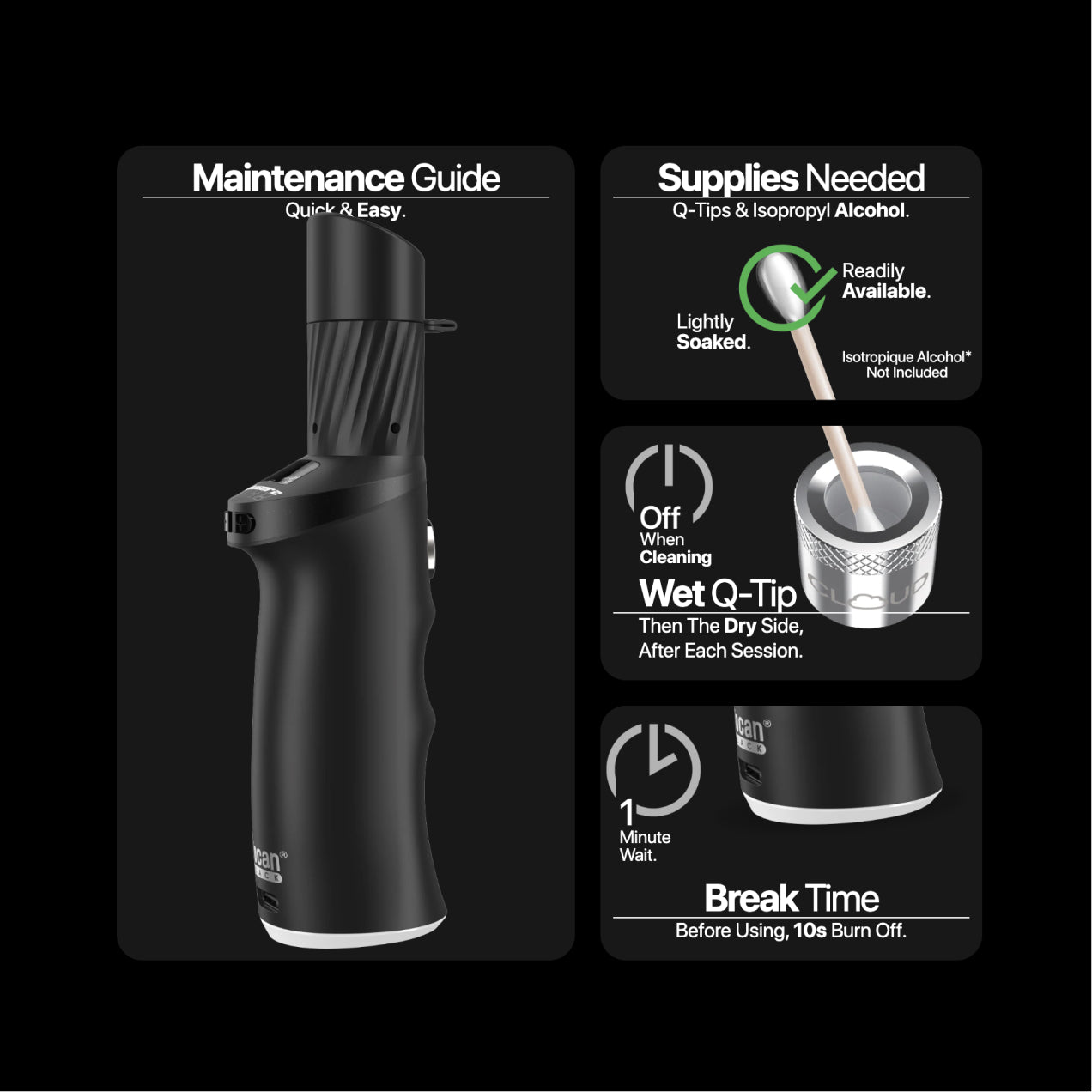 Yocan Black Phaser ACE 2 Concentrate Vaporizer features