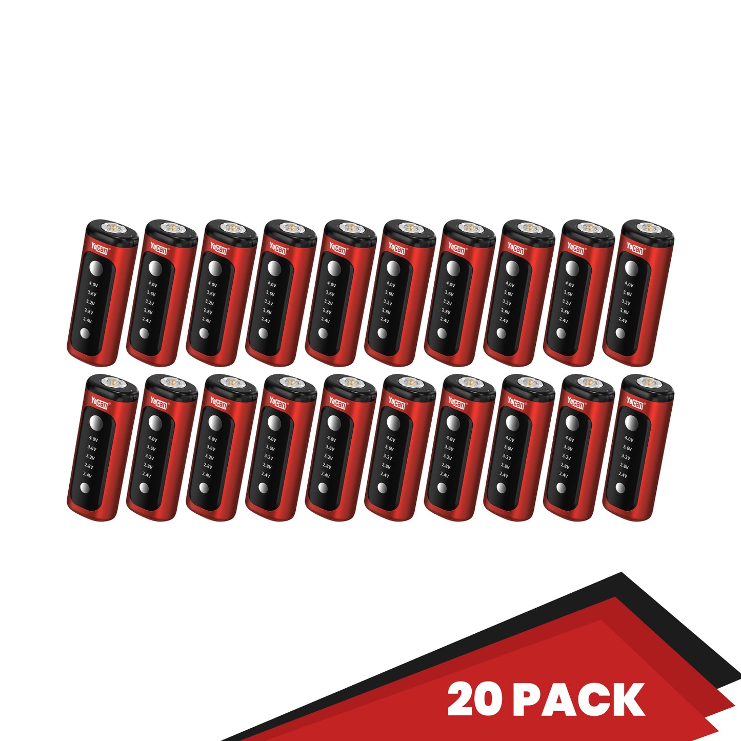 Yocan Kodo Plus Box Mod Vaporizer - Red 20 Pack